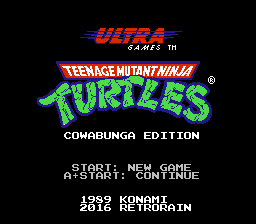 Teenage Mutant Ninja Turtles - Cowabunga Edition Title Screen